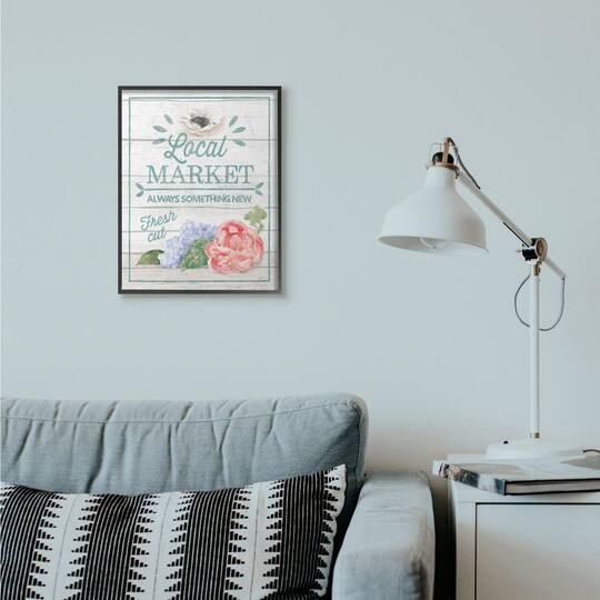 Stupell Industries Local Market Black Framed Wall Art